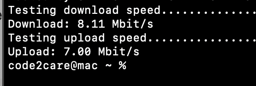Test internet speed using macOS Terminal